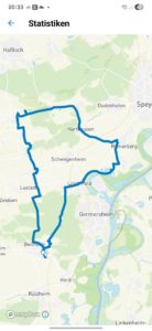 Karte von der Route der Fahrradtour